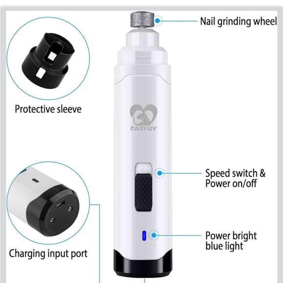 2-Speed Pet Nail Grinder with USB Charging - Picture 7 of 8